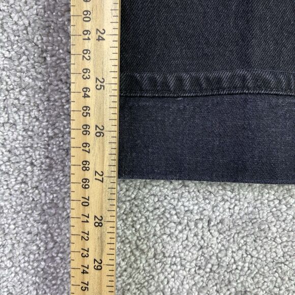 Abercrombie & Fitch Jeans Women’s 28X27 Black Straight Relaxed High Rise Cuffed - Picture 10 of 12